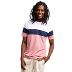 Short Sleeve Color Block Crew Neck Tee