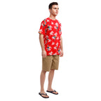 Printed Stretch Short Sleeve Crew Neck Tee | Parrot Paradise