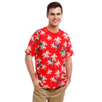 Printed Stretch Short Sleeve Crew Neck Tee | Parrot Paradise