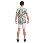 Organic Heather Short Sleeve Printed Crew Neck Tee | Tropical Palms