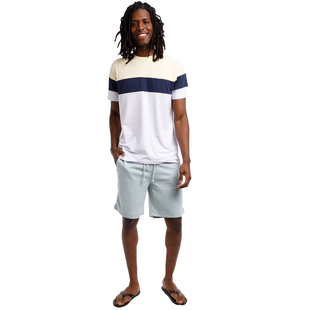 Short Sleeve Color Block Crew Neck Tee