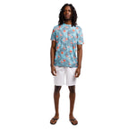 Printed Stretch Short Sleeve Crew Neck Tee | Flamingo Paradise