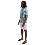 Printed Stretch Short Sleeve Crew Neck Tee | Flamingo Paradise