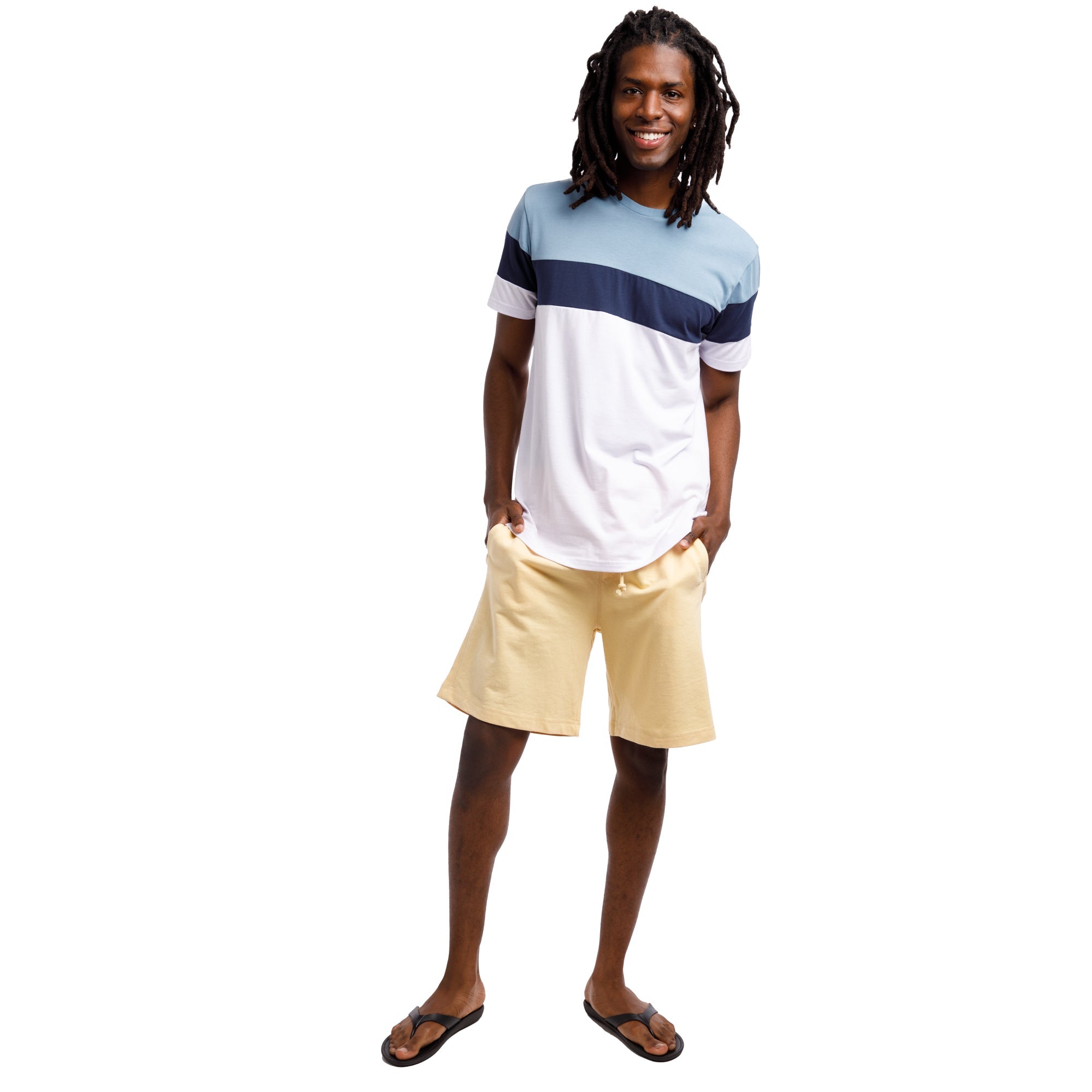 Short Sleeve Color Block Crew Neck Tee