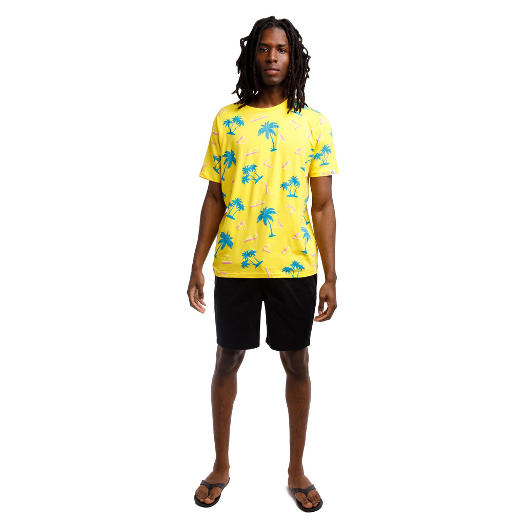 Printed Stretch Short Sleeve Crew Neck Tee | Saved By The Palm