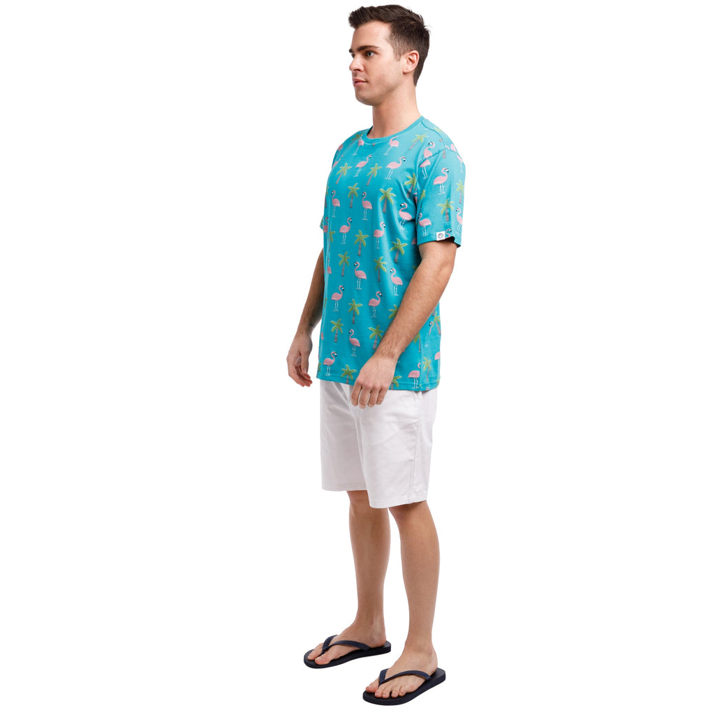 Printed Stretch Short Sleeve Crew Neck Tee | Lookin' Cool By The Pool