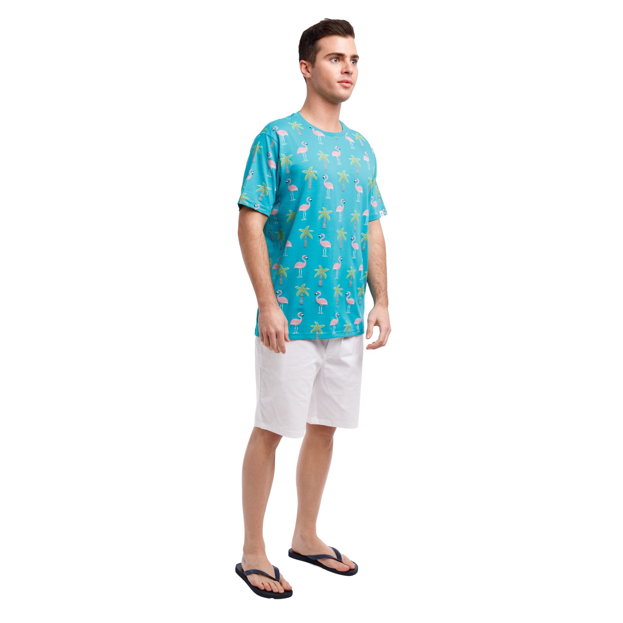 Printed Stretch Short Sleeve Crew Neck Tee | Lookin' Cool By The Pool