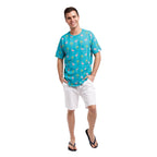 Printed Stretch Short Sleeve Crew Neck Tee | Lookin' Cool By The Pool