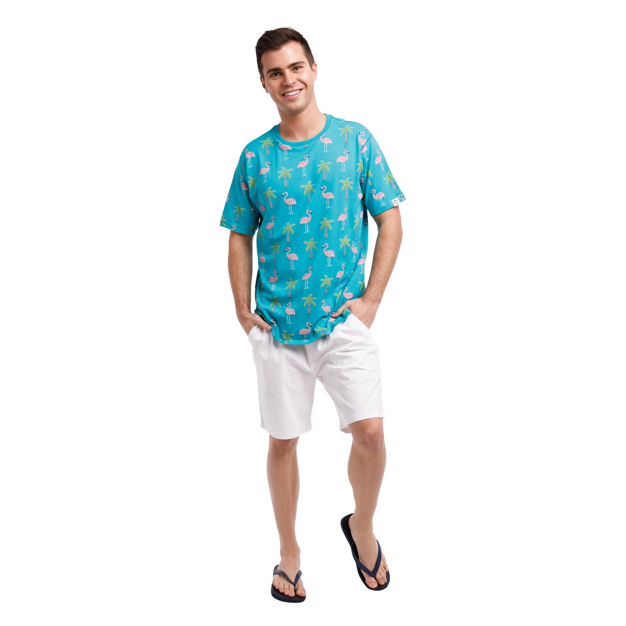 Printed Stretch Short Sleeve Crew Neck Tee | Lookin' Cool By The Pool
