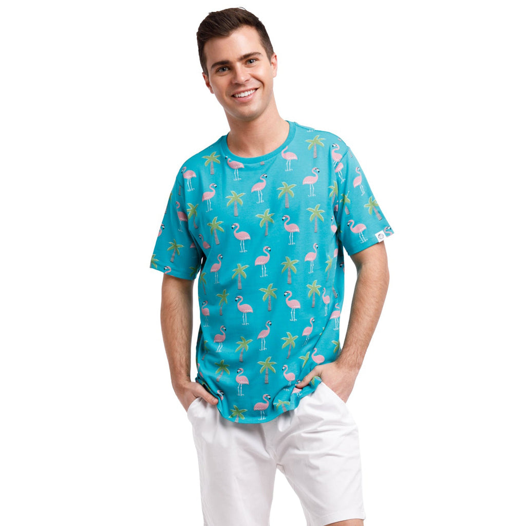 Printed Stretch Short Sleeve Crew Neck Tee | Lookin' Cool By The Pool