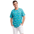 Printed Stretch Short Sleeve Crew Neck Tee | Lookin' Cool By The Pool