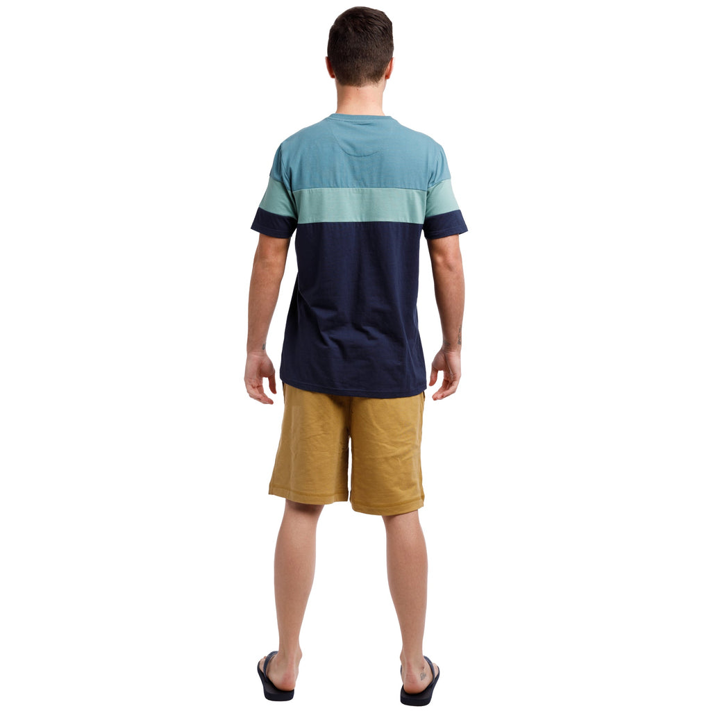 Short Sleeve Color Block Crew Neck Tee