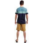 Short Sleeve Color Block Crew Neck Tee