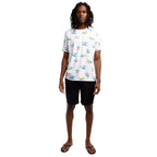 Printed Stretch Short Sleeve Crew Neck Tee | Jurassic Palms