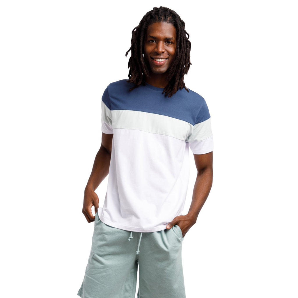 Short Sleeve Color Block Crew Neck Tee