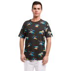 Printed Stretch Short Sleeve Crew Neck Tee | Jurassic Palms