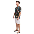 Printed Stretch Short Sleeve Crew Neck Tee | Jurassic Palms