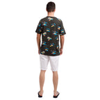 Printed Stretch Short Sleeve Crew Neck Tee | Jurassic Palms