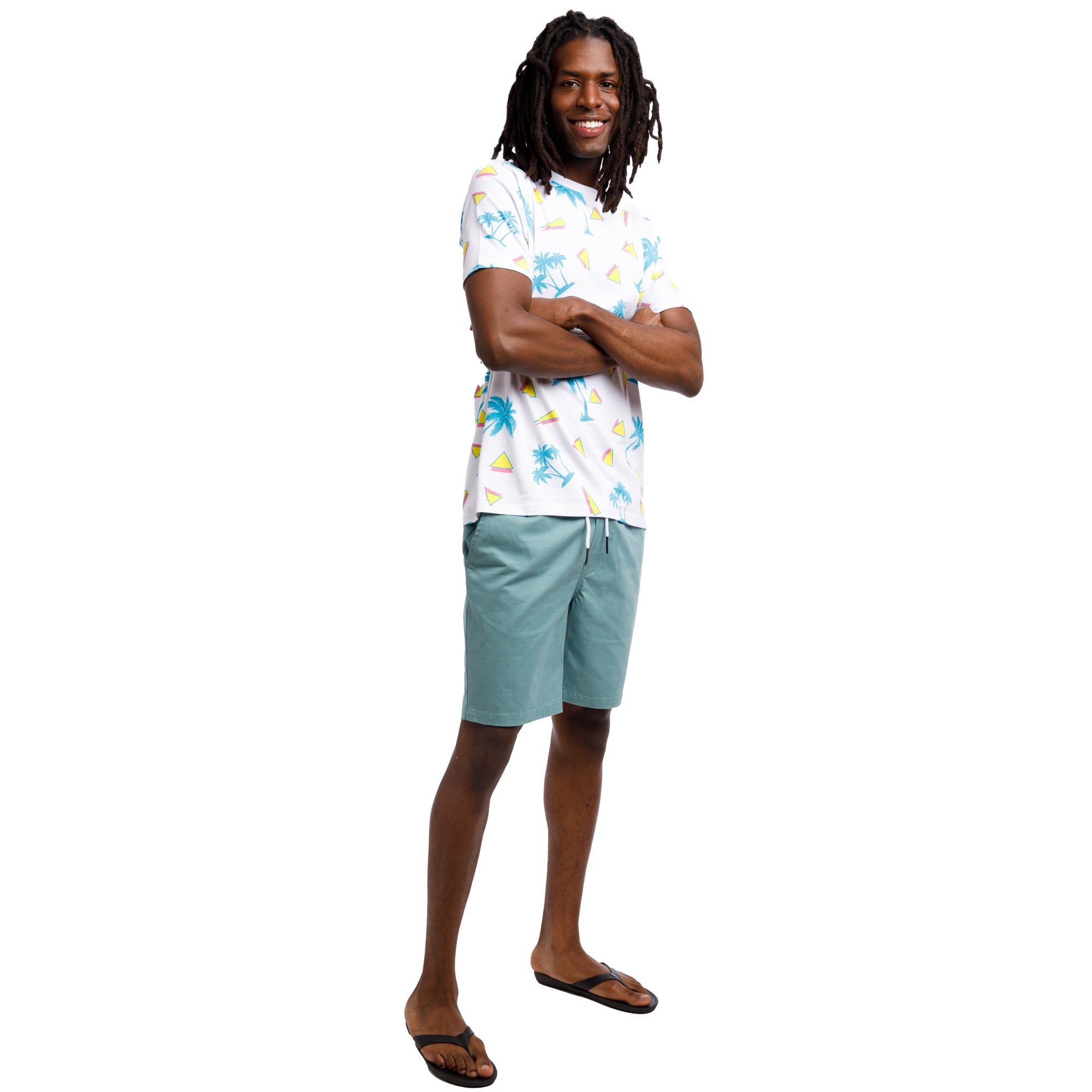 Printed Stretch Short Sleeve Crew Neck Tee | Saved By The Palm