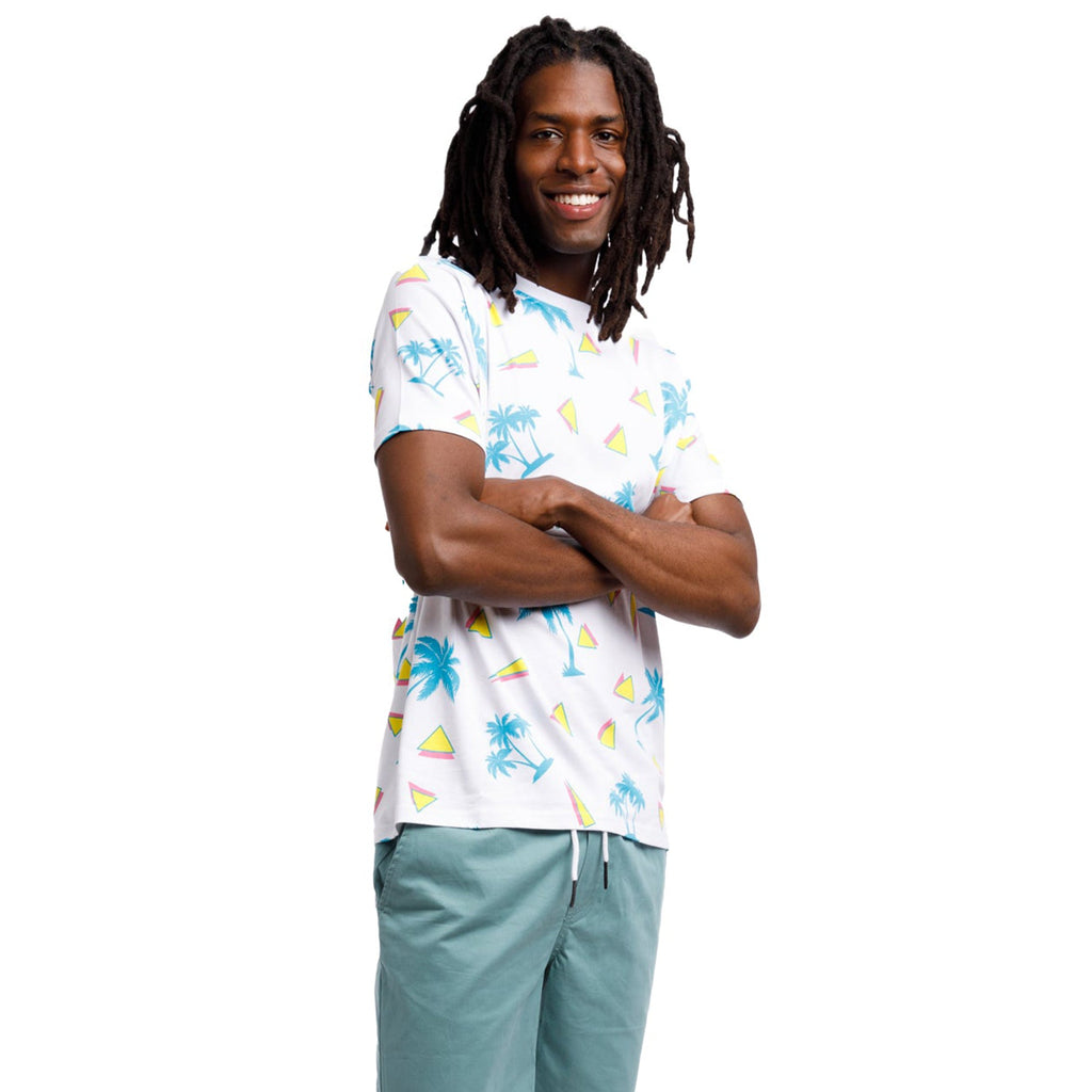 Printed Stretch Short Sleeve Crew Neck Tee | Saved By The Palm