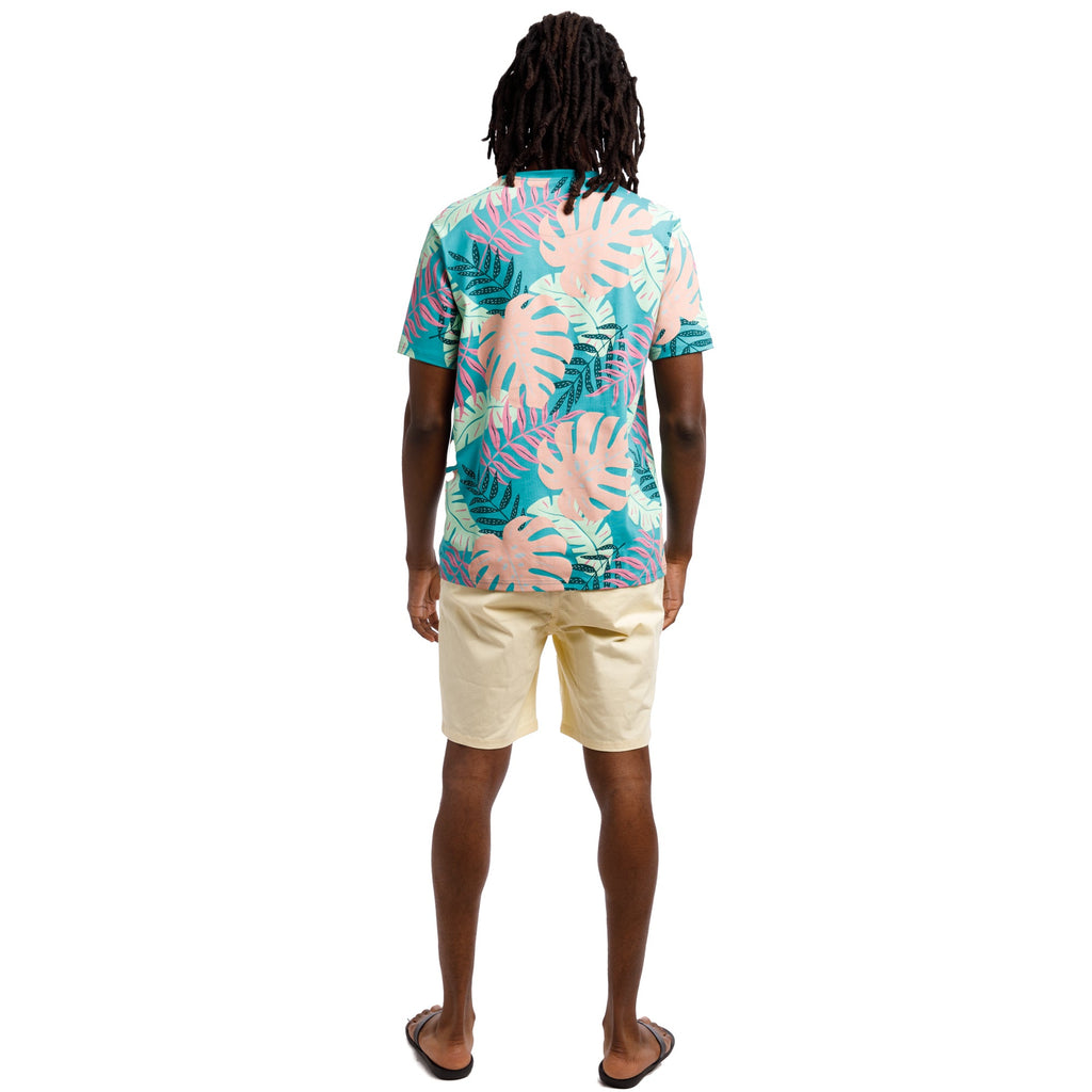 Printed Stretch Short Sleeve Crew Neck Tee | Tropical Forest