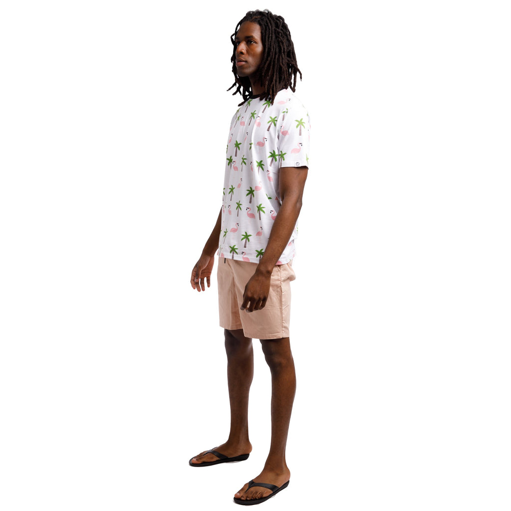 Printed Stretch Short Sleeve Crew Neck Tee | Lookin' Cool By The Pool