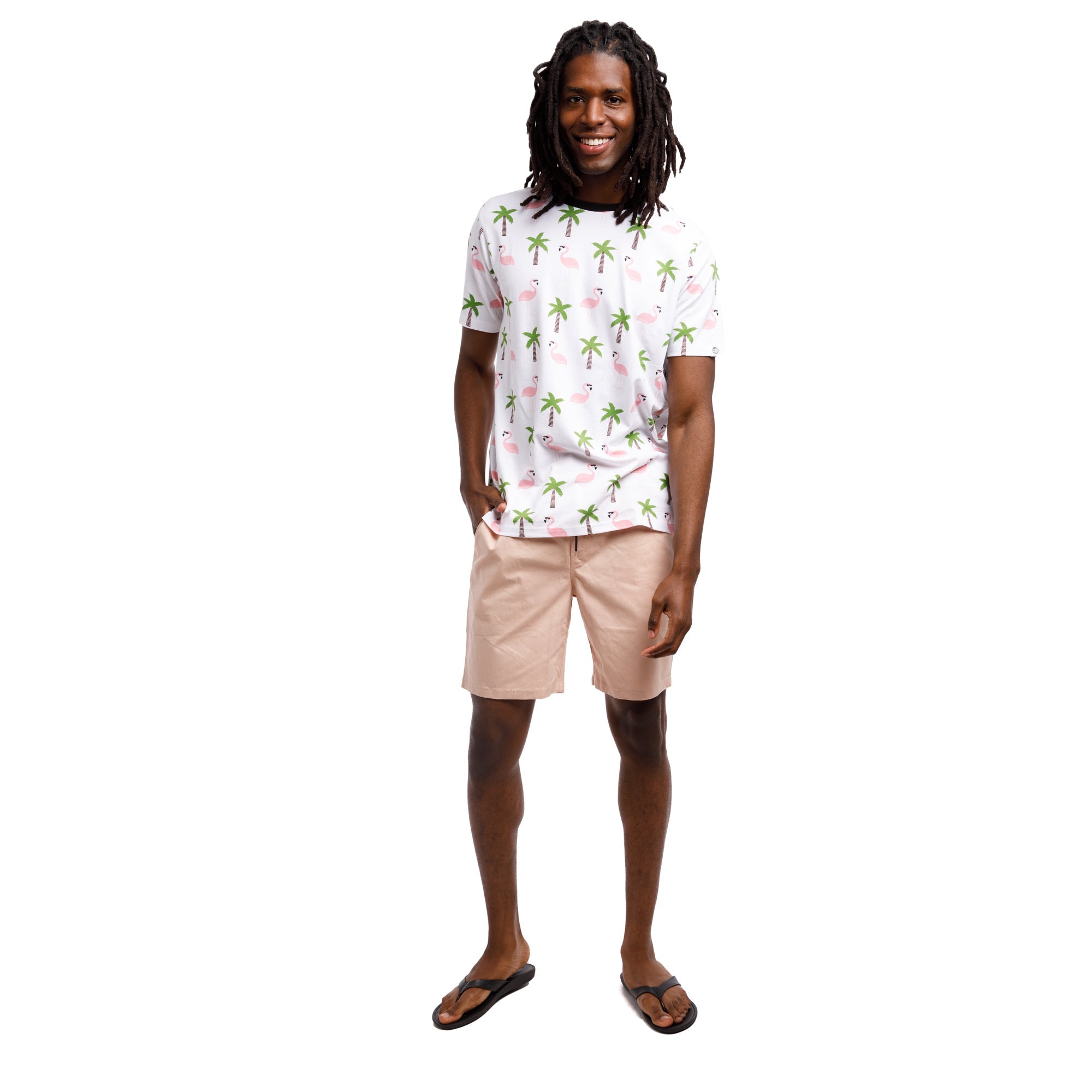Printed Stretch Short Sleeve Crew Neck Tee | Lookin' Cool By The Pool