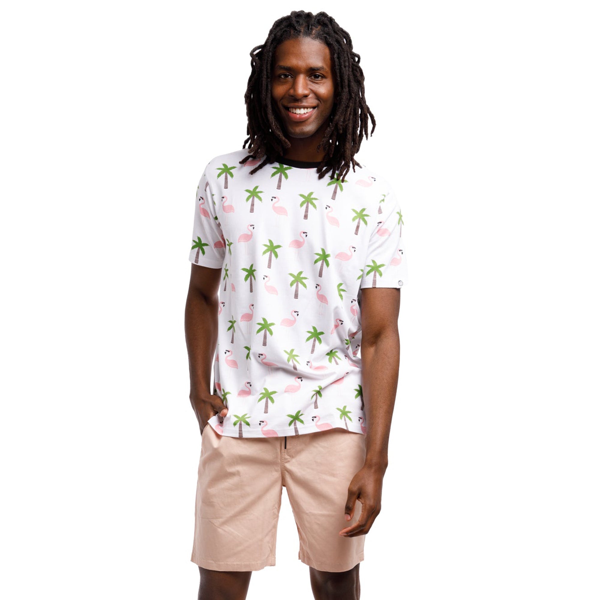 Printed Stretch Short Sleeve Crew Neck Tee | Lookin' Cool By The Pool