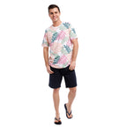 Printed Stretch Short Sleeve Crew Neck Tee | Tropical Forest