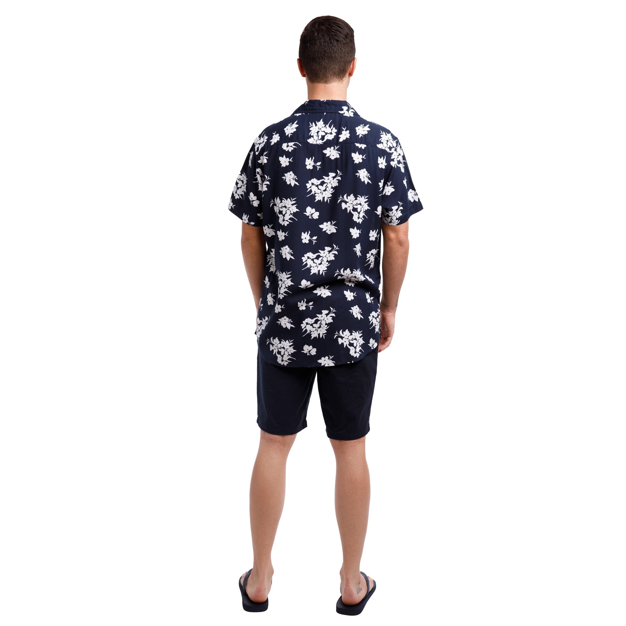 Super Soft Relaxed Printed Short Sleeve Button Up Shirt | Cherry Blossoms