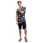 Super Soft Relaxed Printed Short Sleeve Button Up Shirt | Cherry Blossoms