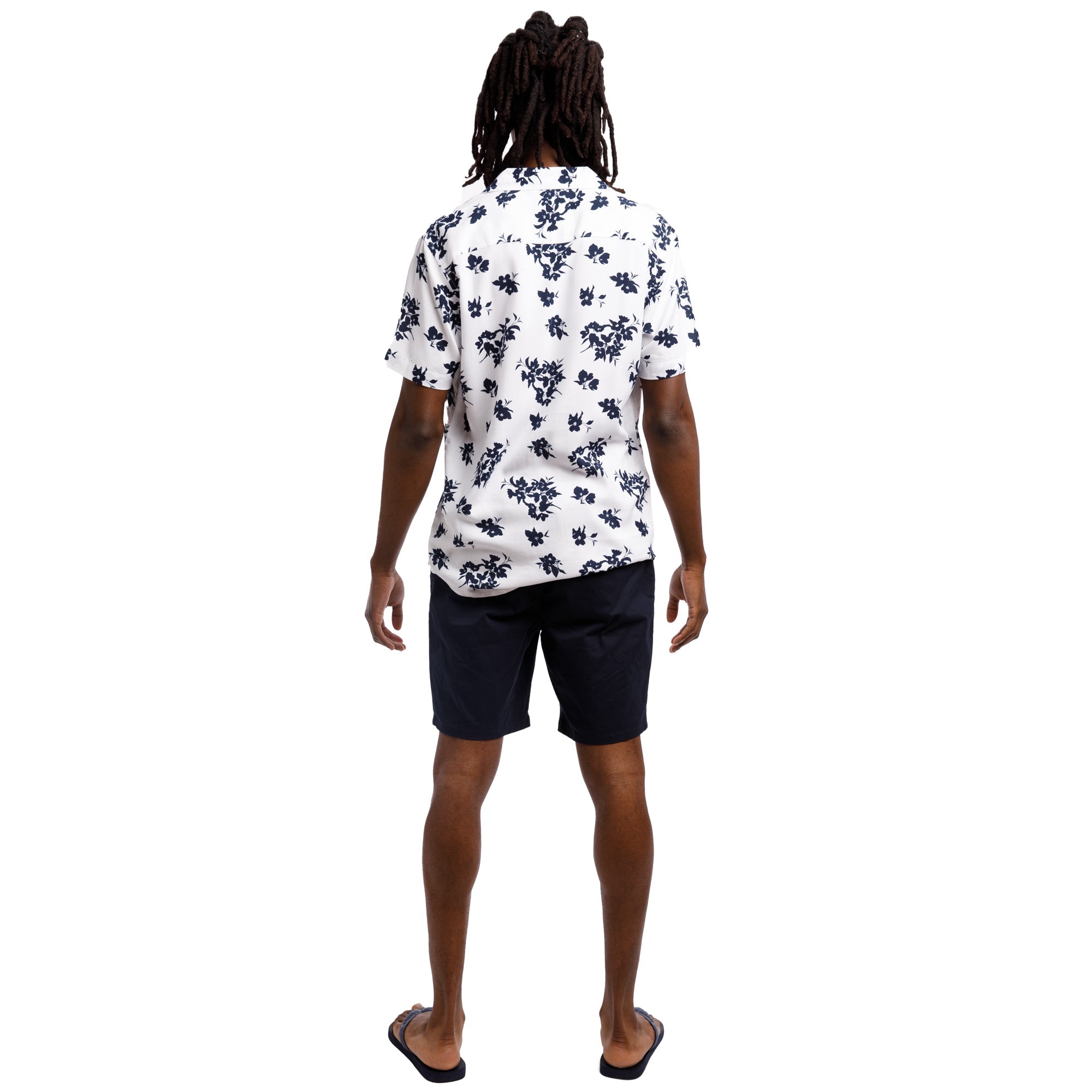 Super Soft Relaxed Printed Short Sleeve Button Up Shirt | Cherry Blossoms