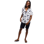 Super Soft Relaxed Printed Short Sleeve Button Up Shirt | Cherry Blossoms