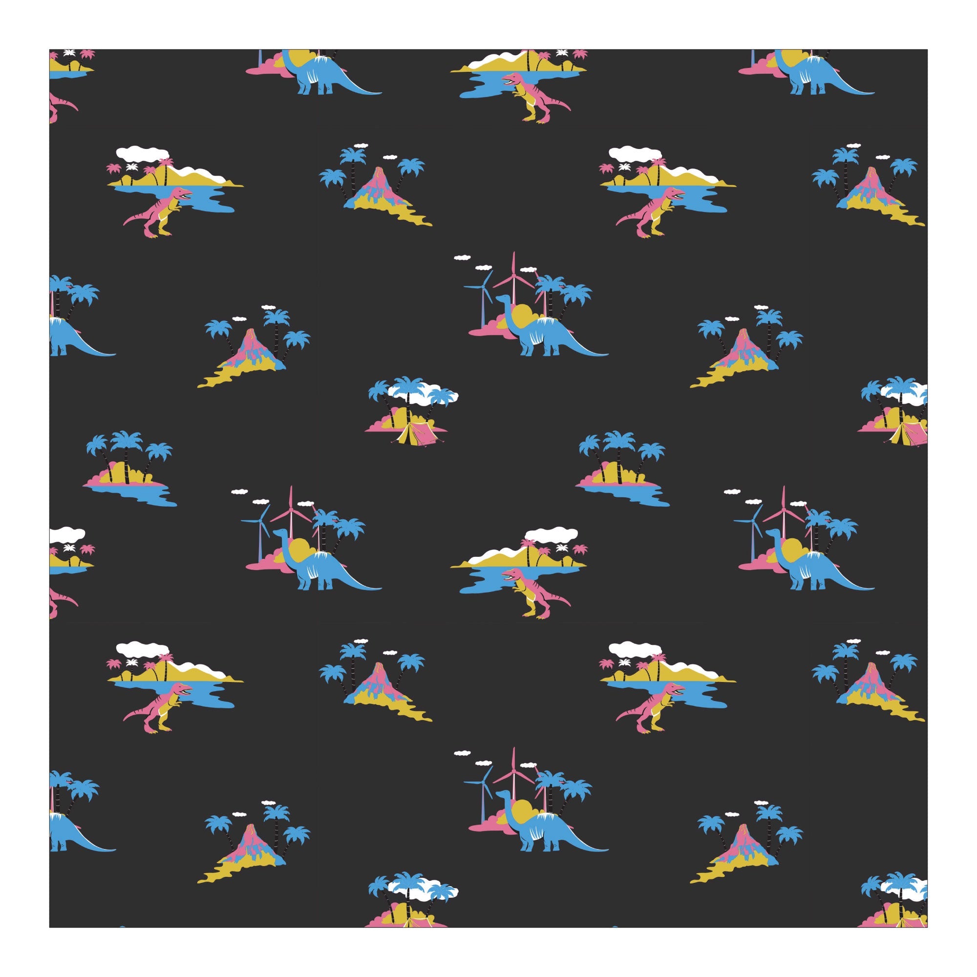 Printed Stretch Short Sleeve Crew Neck Tee | Jurassic Palms