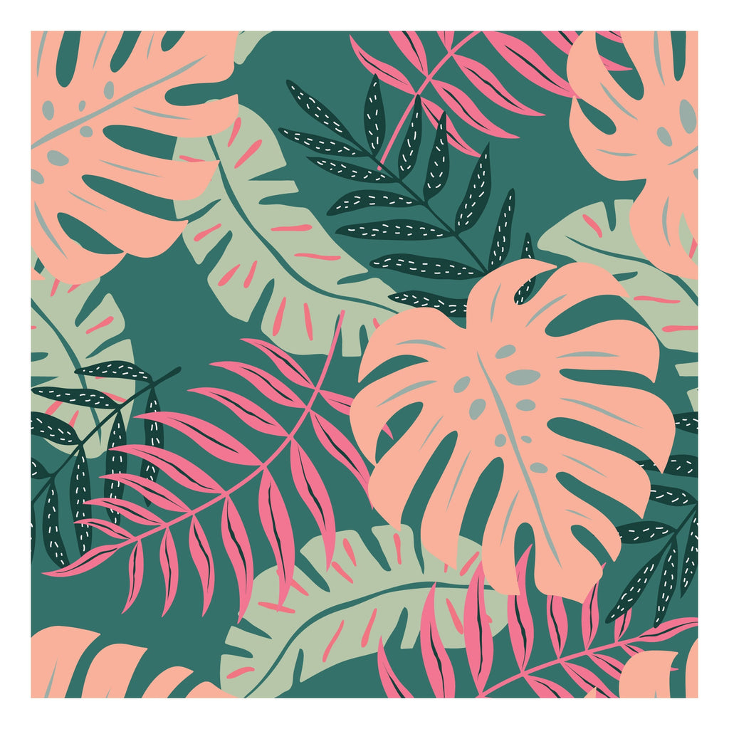 Printed Stretch Short Sleeve Crew Neck Tee | Tropical Forest
