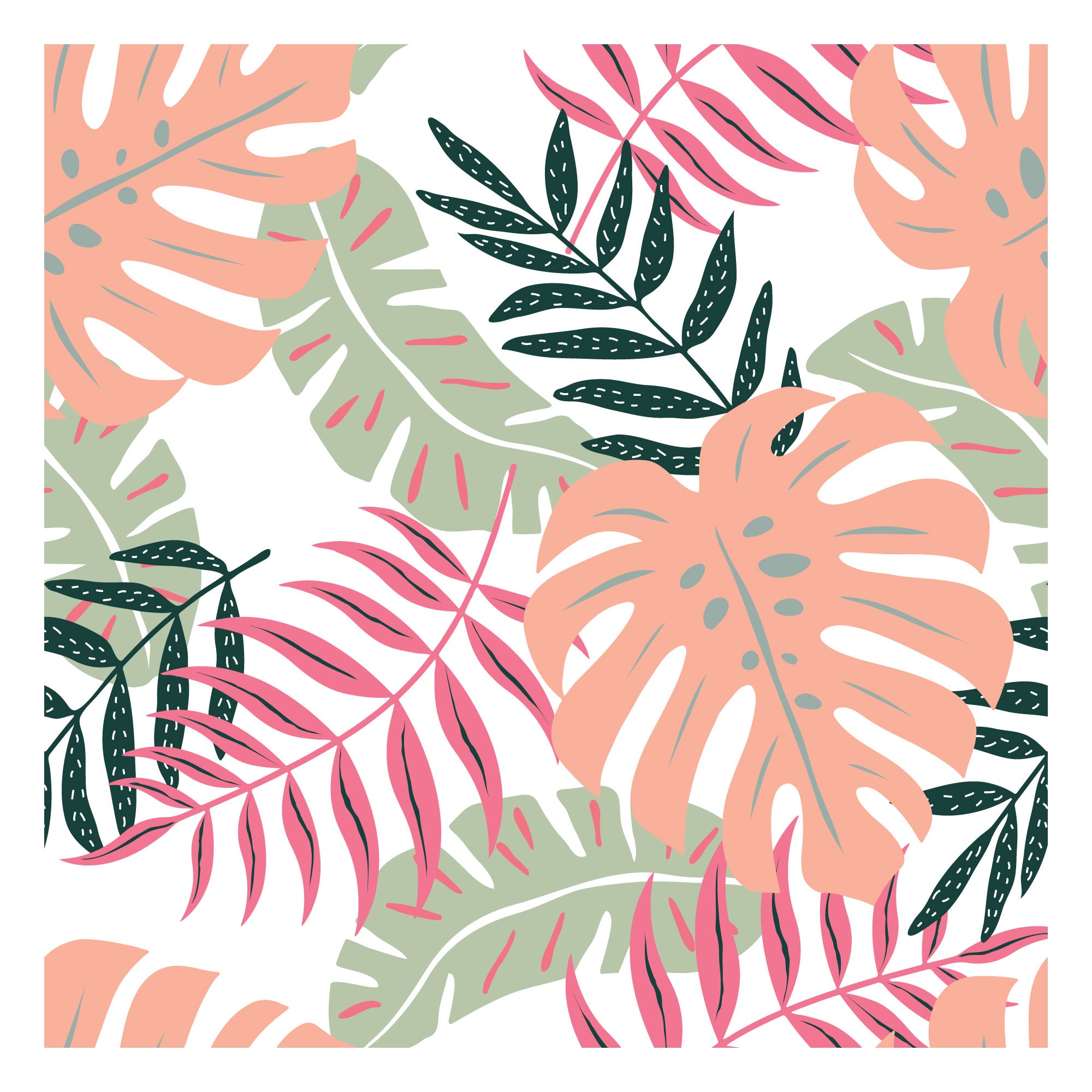 Printed Stretch Short Sleeve Crew Neck Tee | Tropical Forest