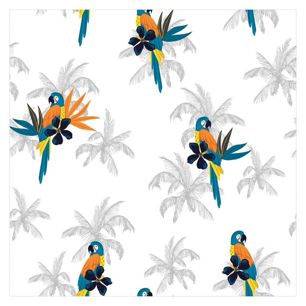 Printed Stretch Short Sleeve Crew Neck Tee | Parrot Paradise