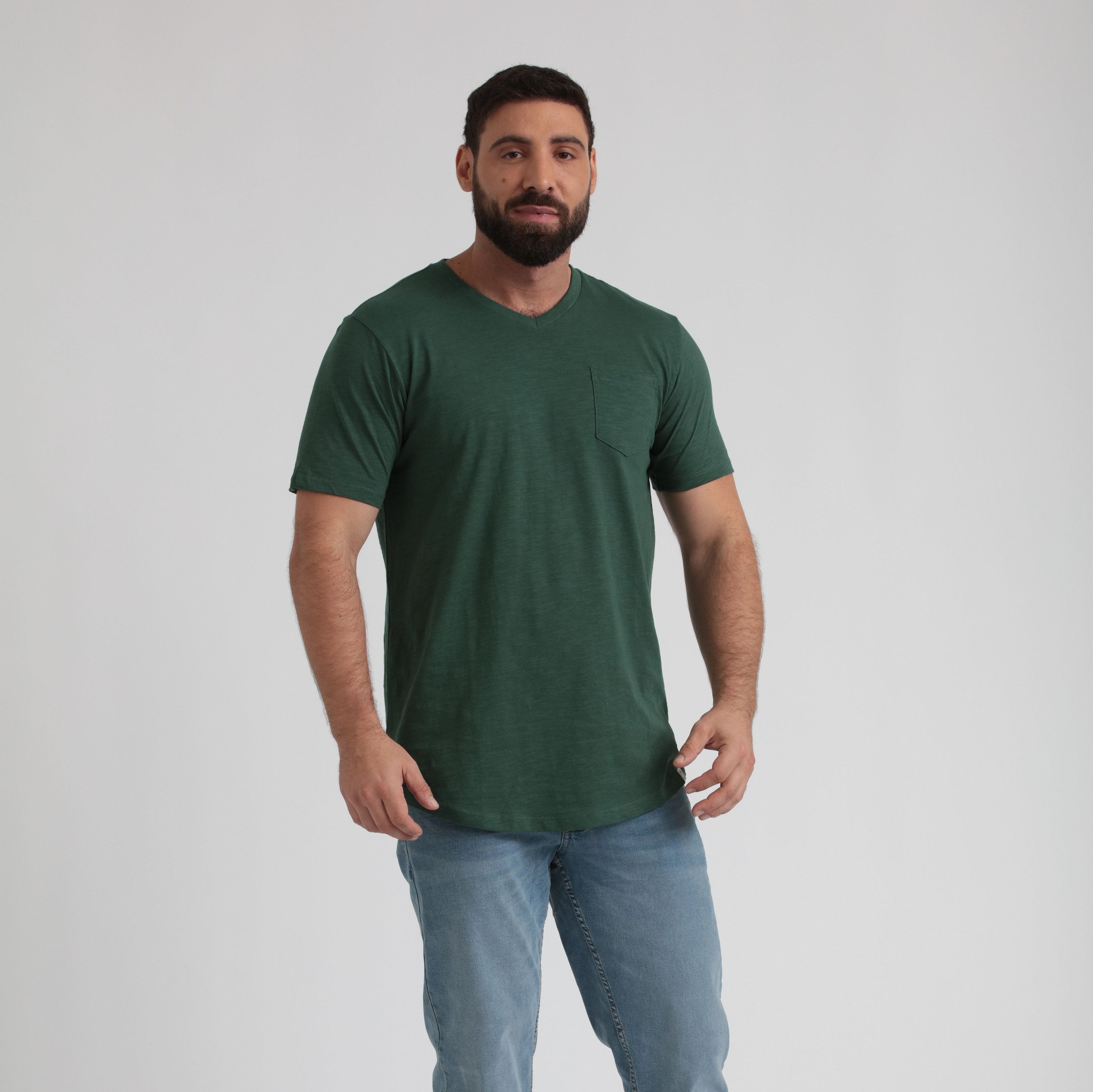 Organic Slub Pocket V-Neck Tee